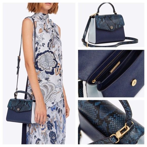 Tory Burch Robinson Mixed Media Crossbody Bag - Picture 11 of 13